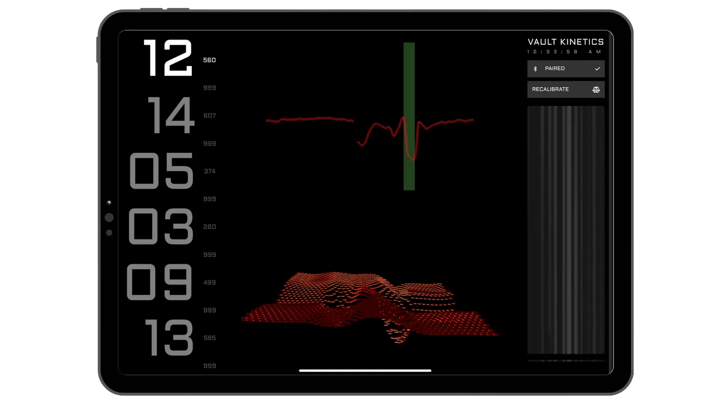 Vault One live capture view streaming a jump in real time